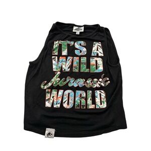 Jurassic World Tank Top Small Cropped Black Sleeveless‎ Graphic Tee Wild
